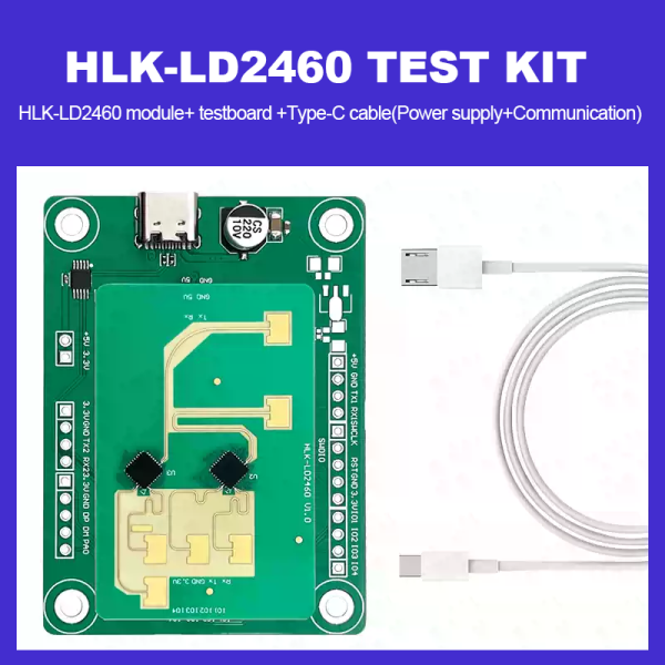 HLK-LD2460 Test Kit 2T4R 24G Millimeter Wave High-precision Multiple Targets Human Perception Trajectory Tracking Radar Sensor Module